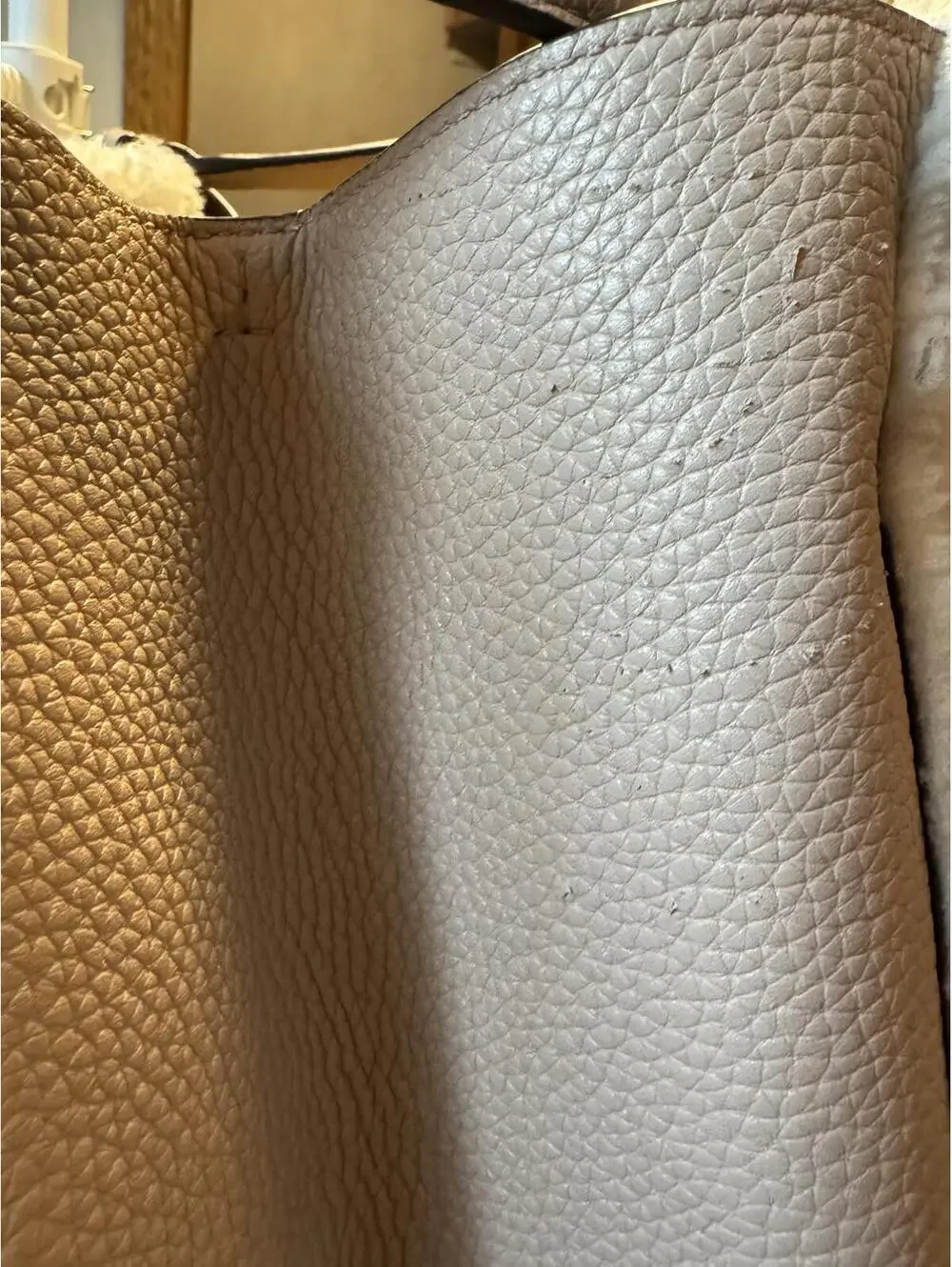 Tory Burch Shearling Tote Bag with Leather Handles